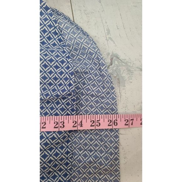 Joe Fresh Large Peasant Top Blue Roll Tab Sleeve Button Down Blouse - Picture 6 of 7